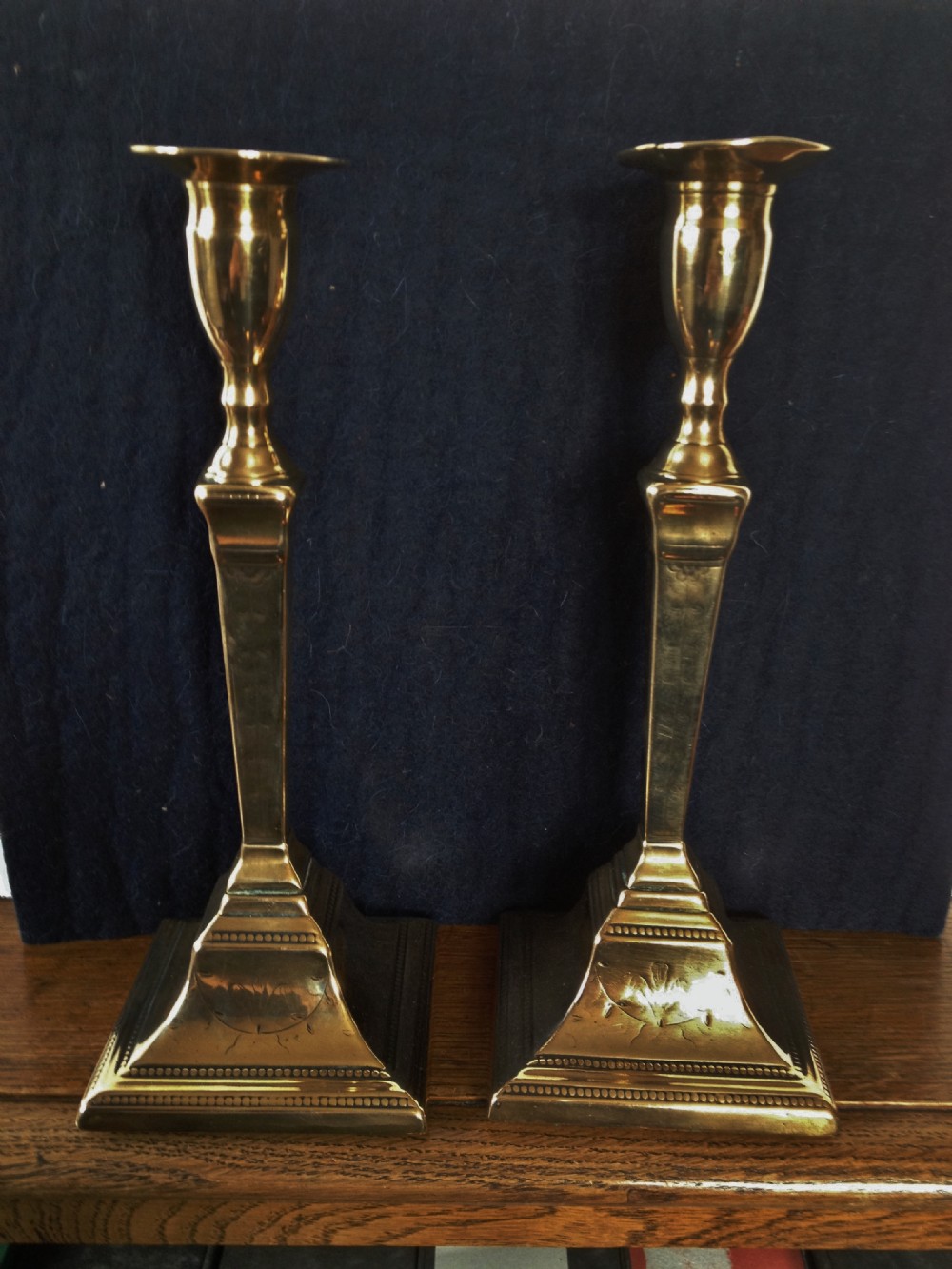 GEORGIAN BRASS CANDLESTICKS
