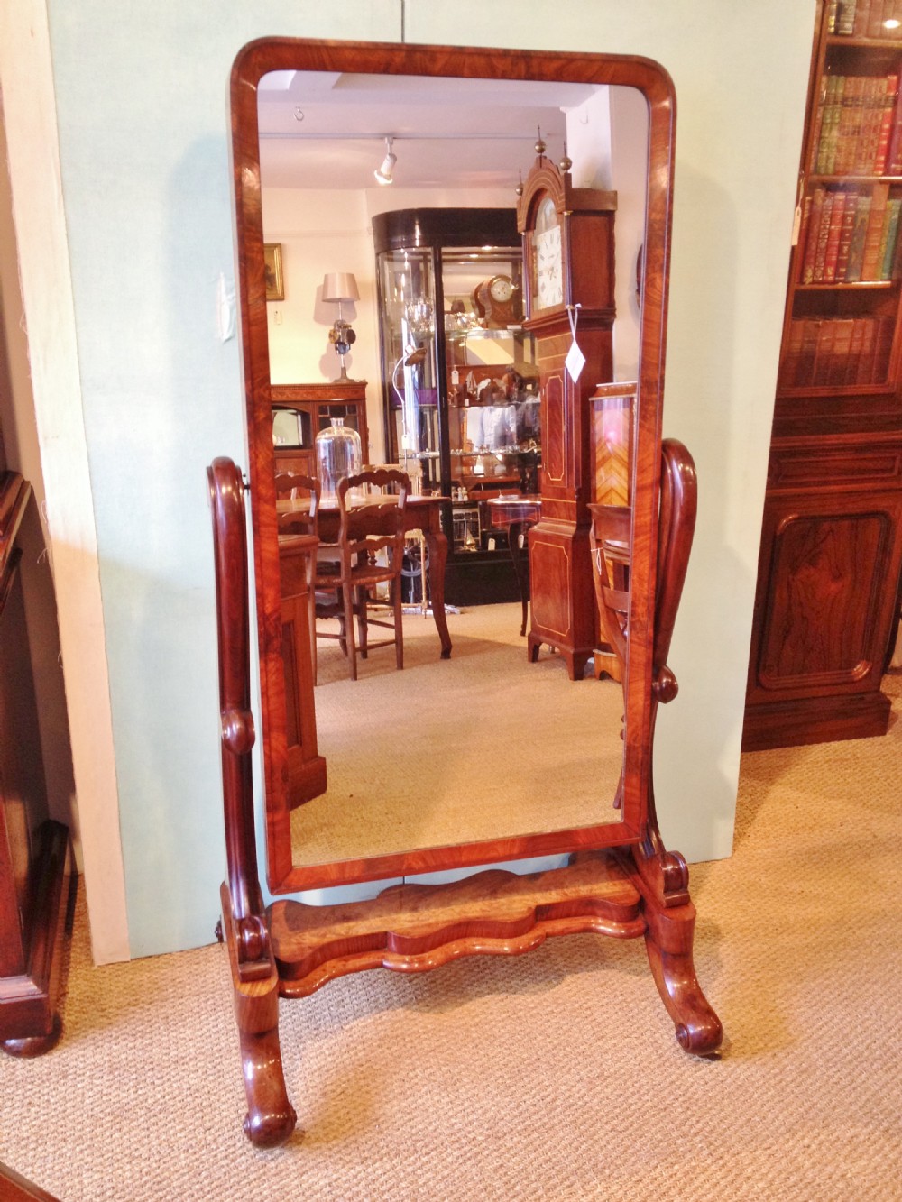  MAHOGANY CHEVAL MIRROR 