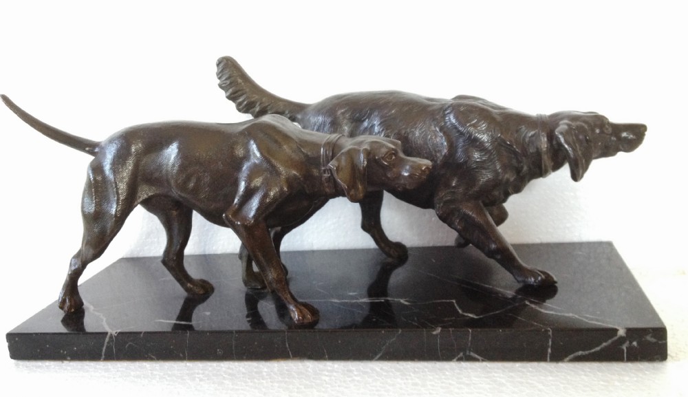 art deco spelter dog figure