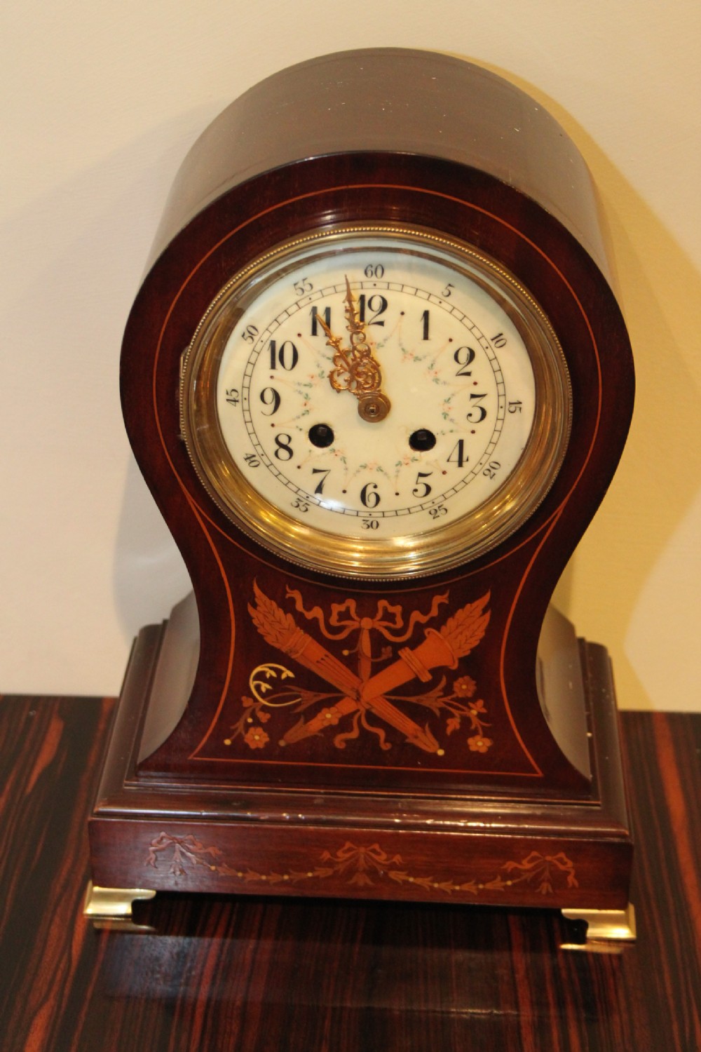 Edwardian mahogany cased mantle clock 