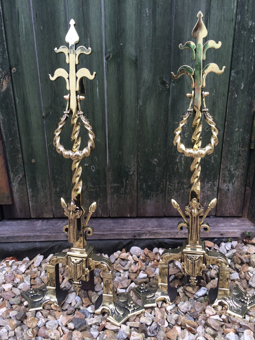 Brass firedogs 