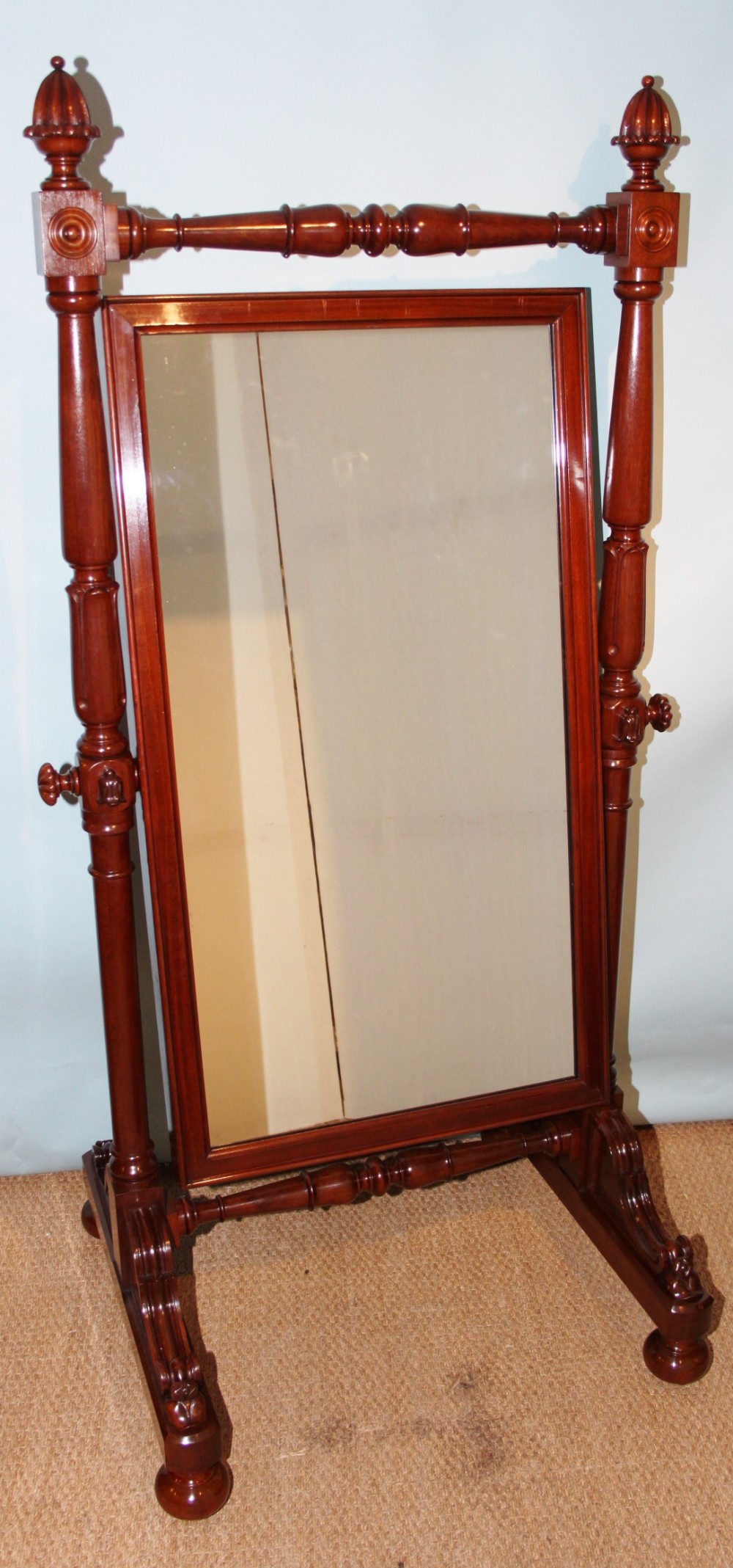 William IV mahogany cheval mirror 