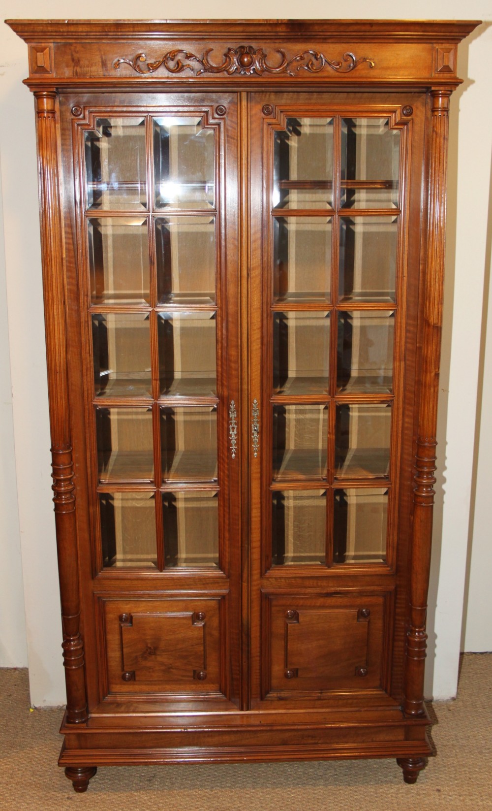 Walnut 2 door bookcase 
