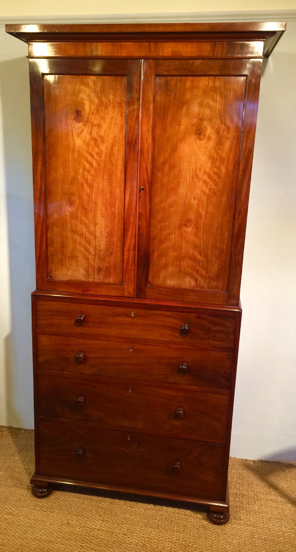  Victorian  mahogany linen press 