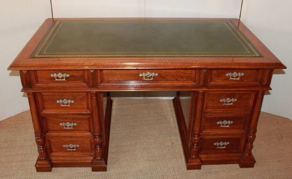 Large Walnut pedestal desk / writing desk 