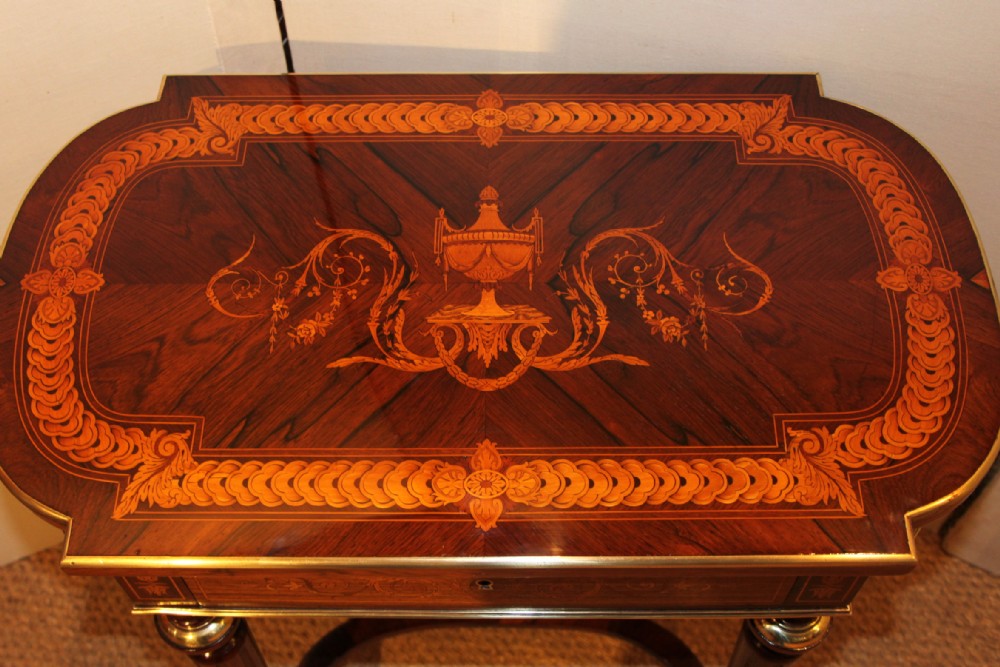 Napoleon III inlaid ladies dressing table / work table 