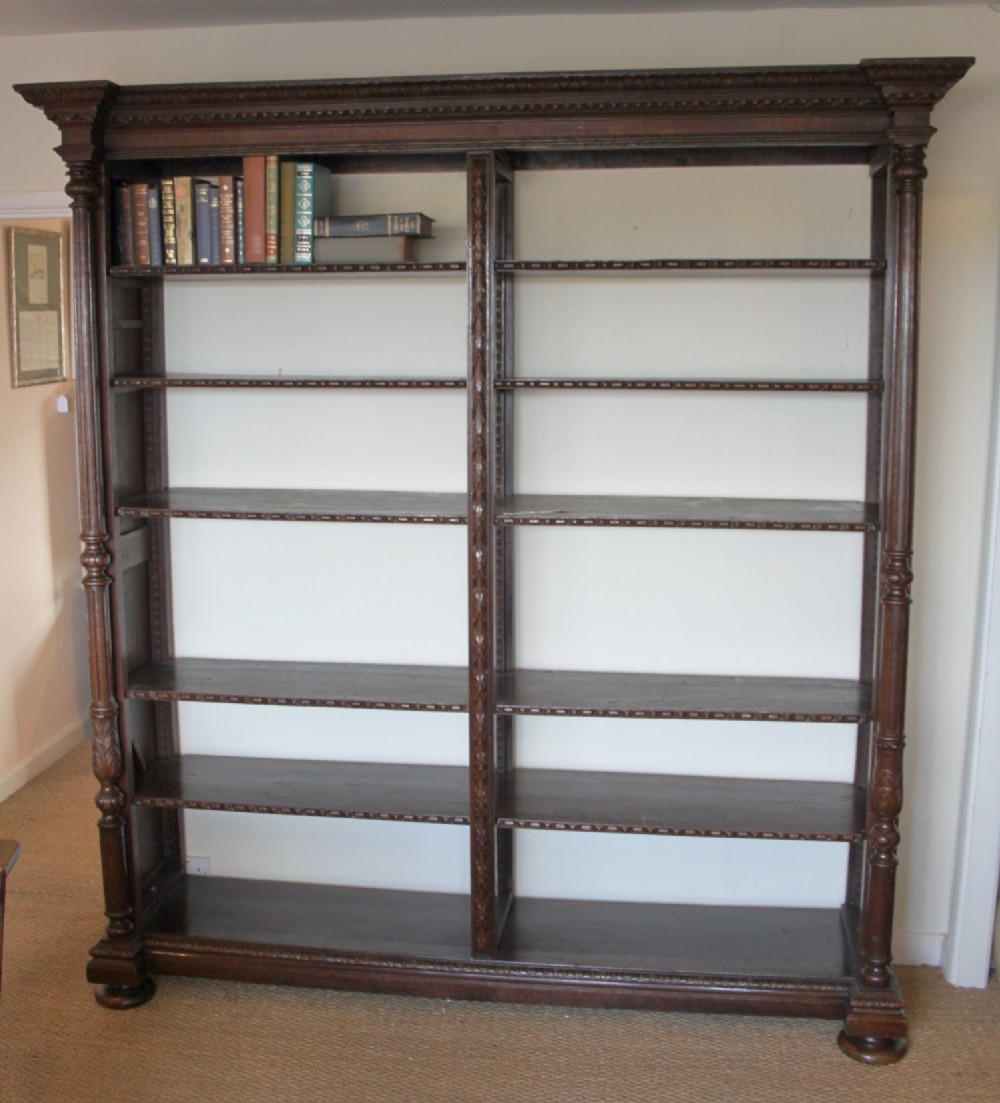 Large oak bookcase 