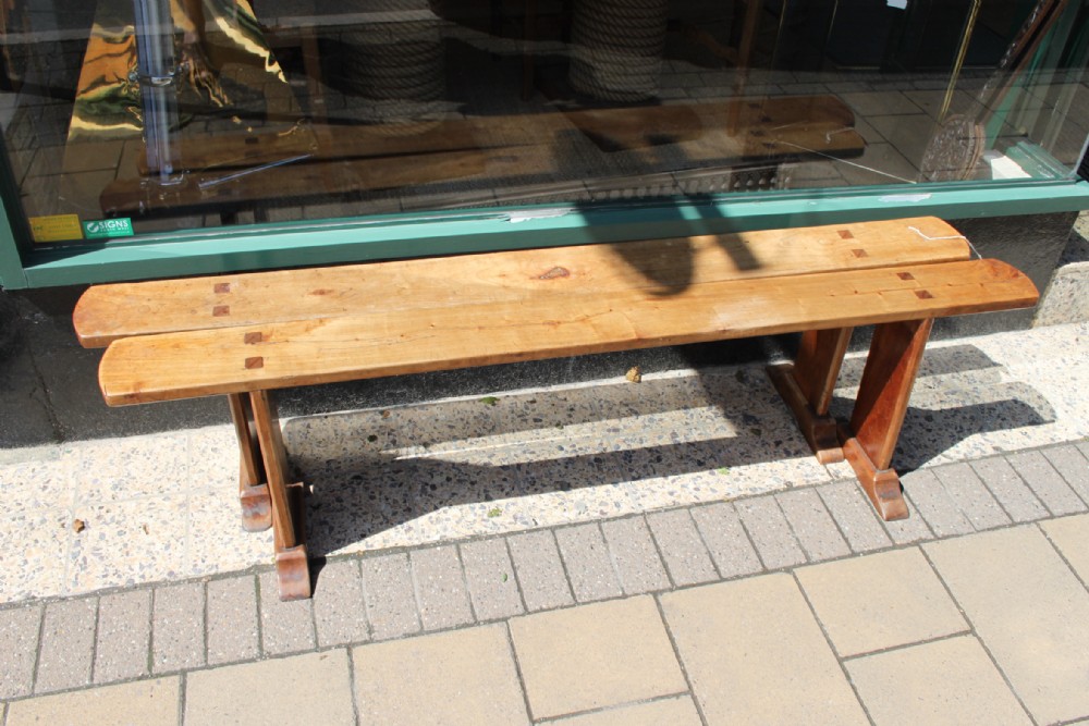 pair of cherrywood benches  
