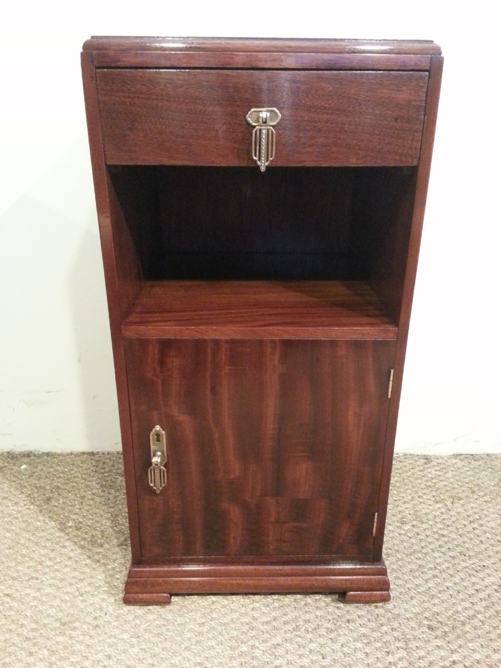 ART DECO MAHOGANY BEDSIDE CABINET