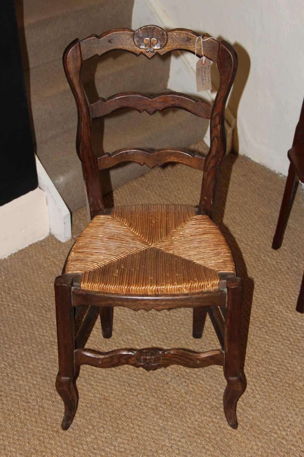 set of 4 oak framed chairs 
