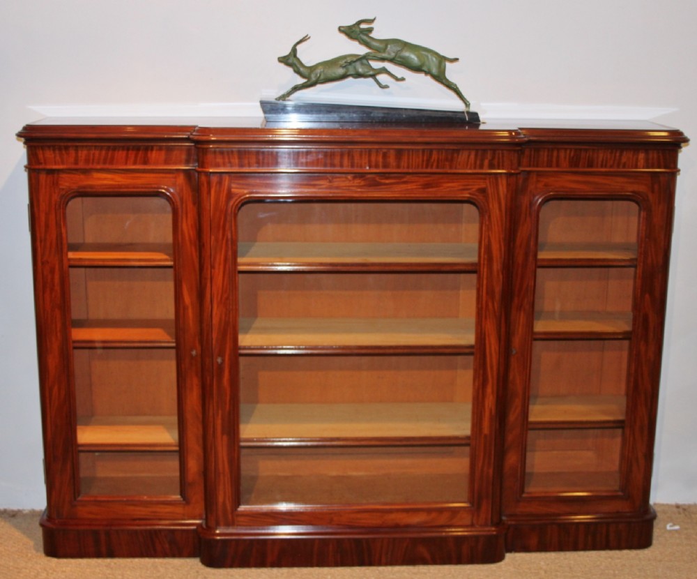 Victorian mahogany breakfront bookcase  