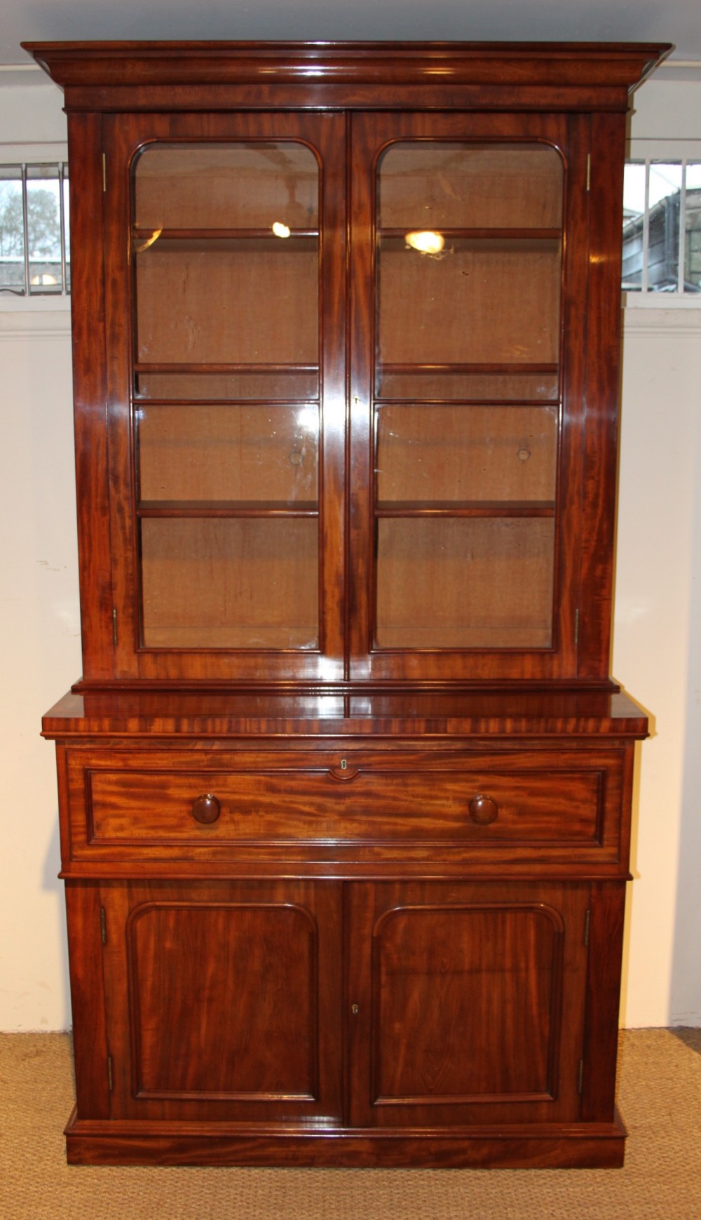 Victorian Mahogany secretaire bookcase 