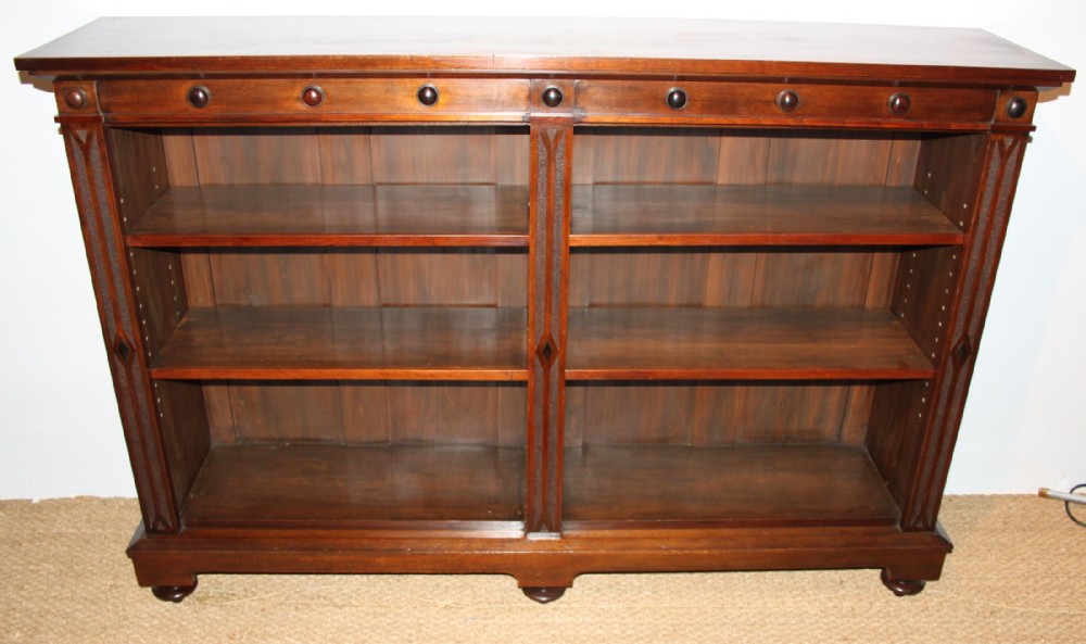 Victorian mahogany open bookcase  