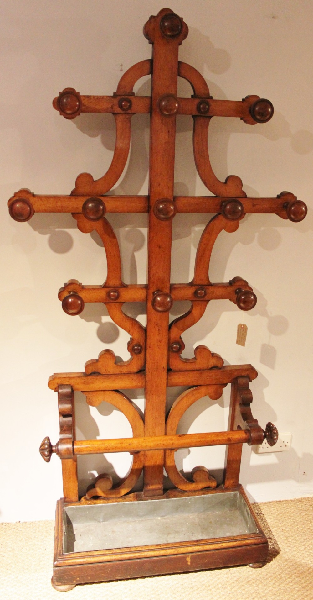 Victorian oak hallstand  