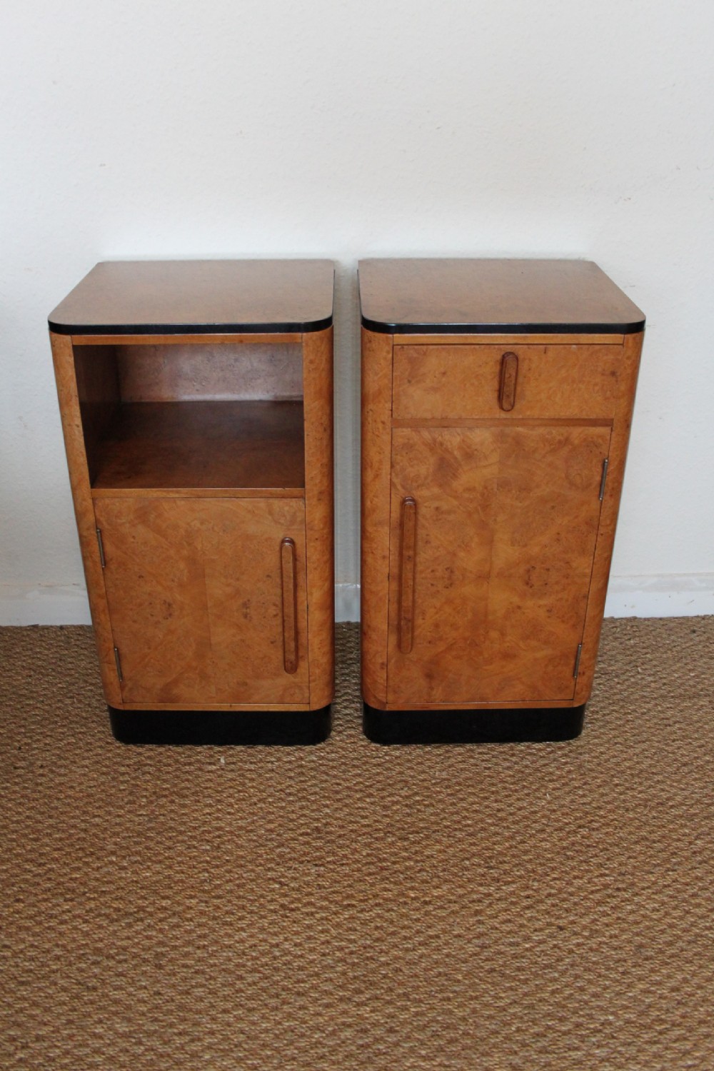 Pair of art deco bedside cabinets 