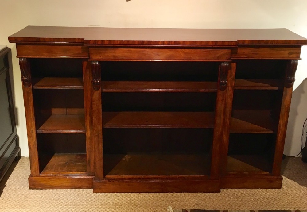 Mahogany break front bookcase 