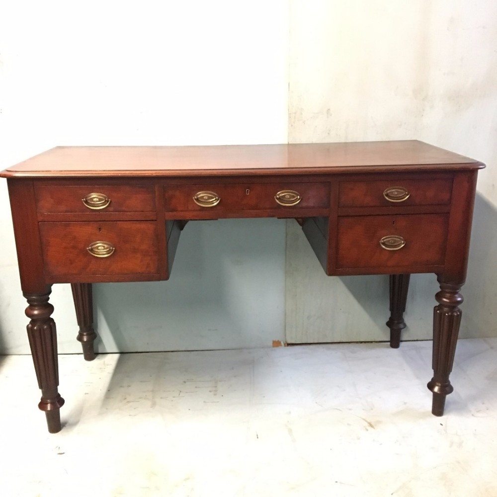 MAHOGANY WRITING DESK 5 DRAWER C 1850
