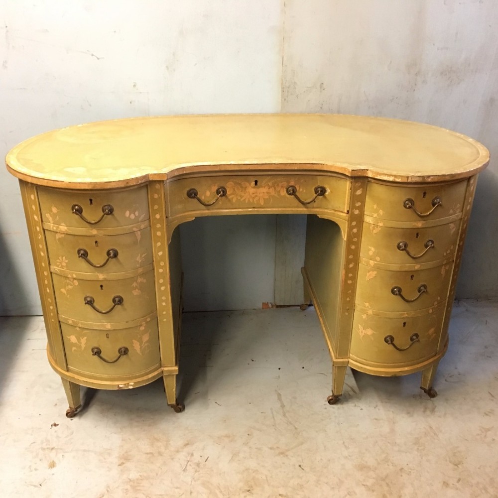  KIDNEY SHAPED DESK EARLY 20TH CENTURY
