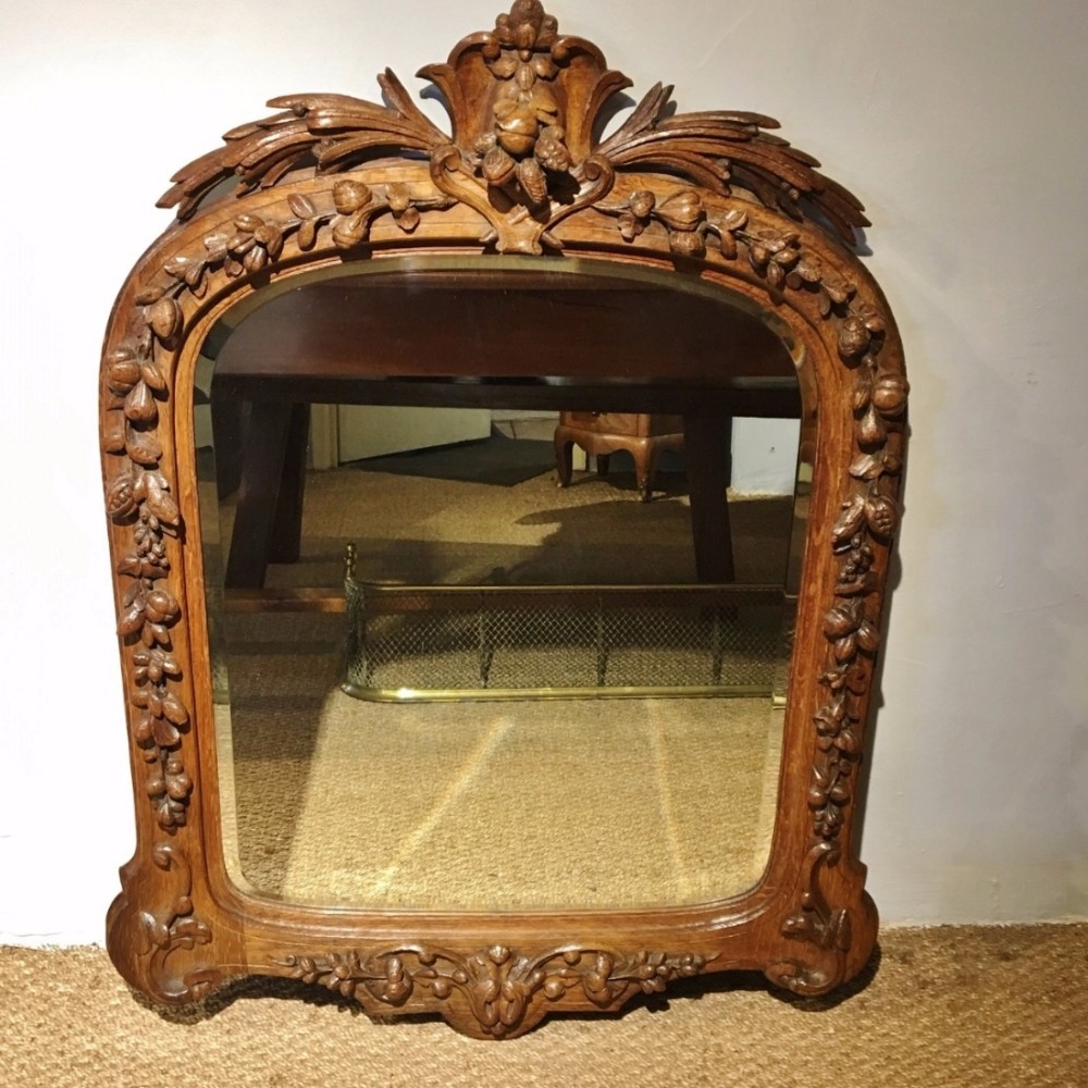 wall mirror carved in oak. c 1870