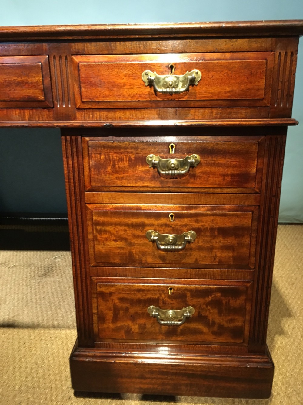 Antique mahogany partners desk  View II