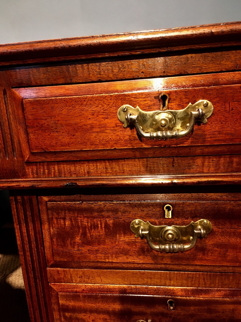 Antique mahogany partners desk  View III