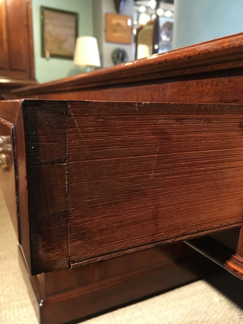 Antique mahogany partners desk  View IV