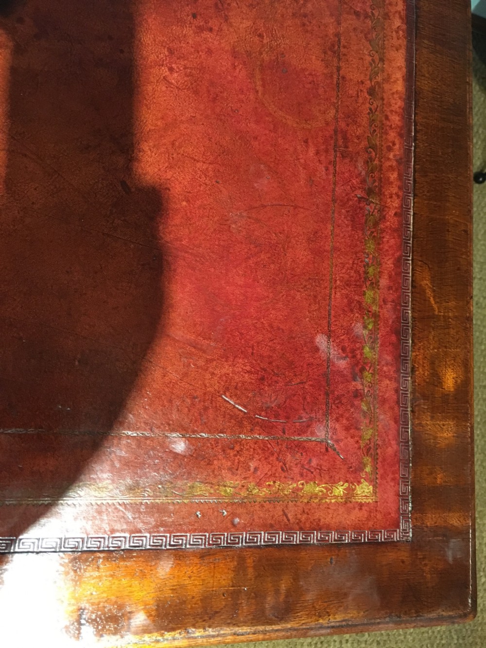 Antique mahogany partners desk  View VI