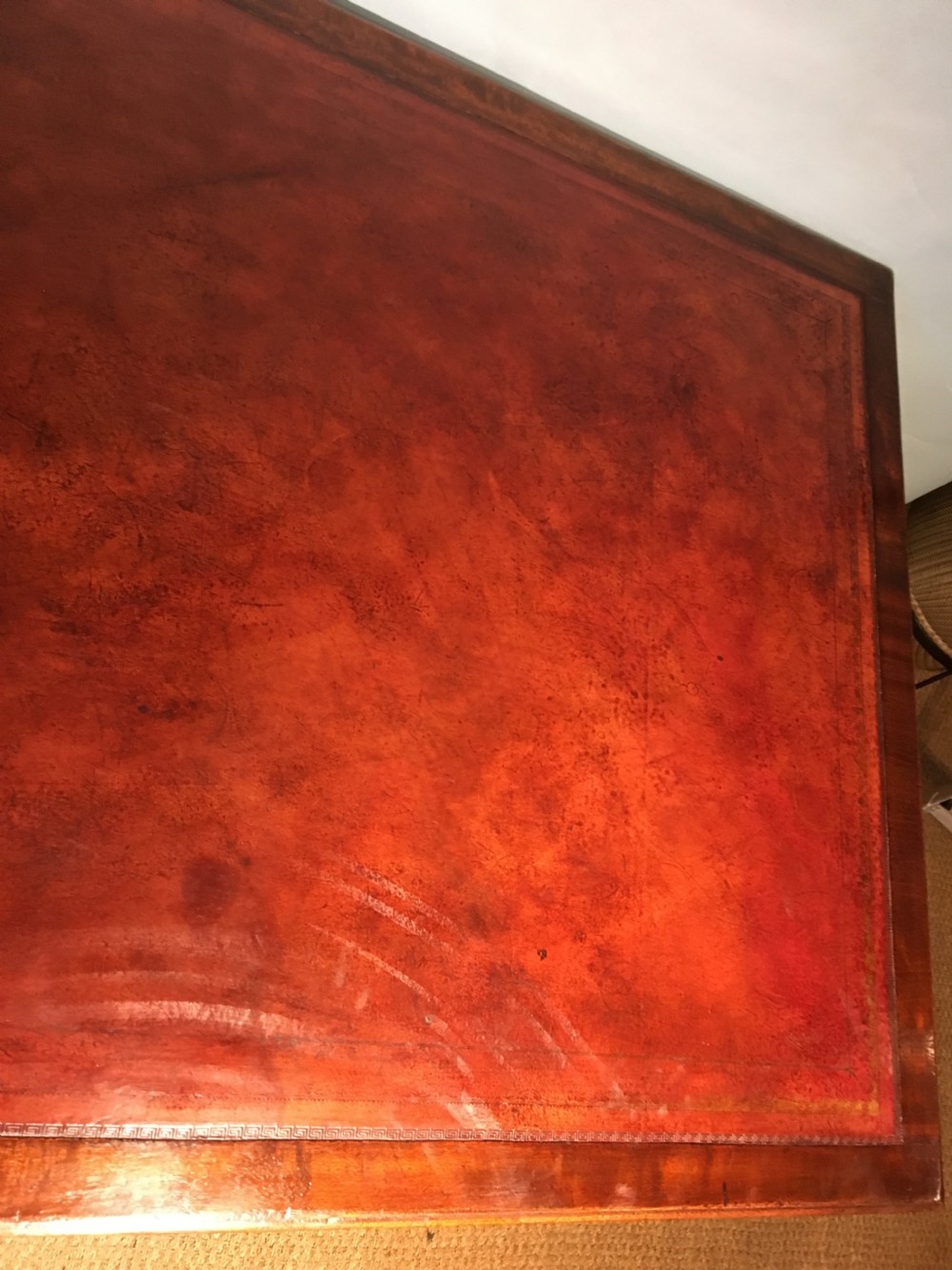 Antique mahogany partners desk  View VII
