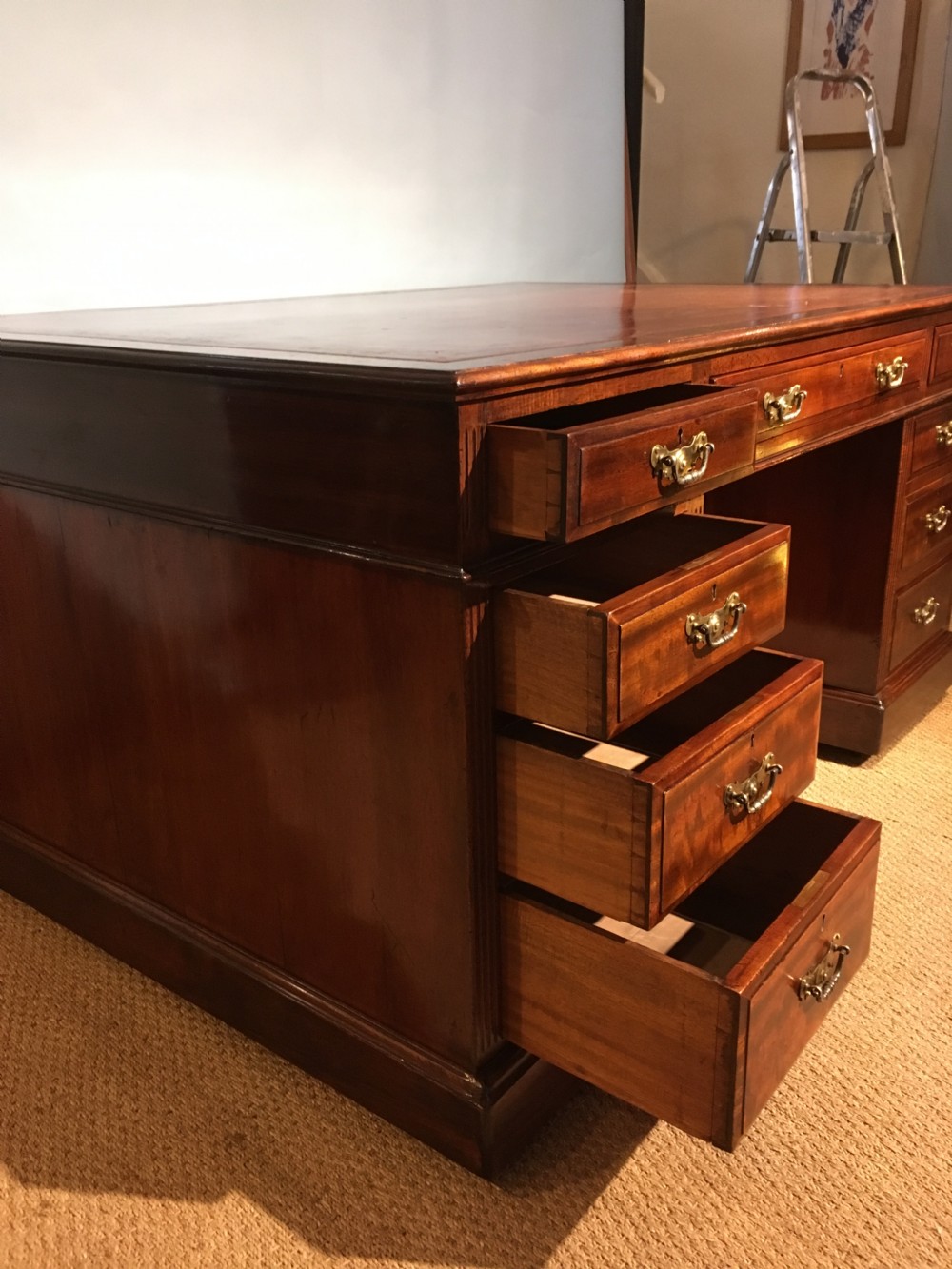Antique mahogany partners desk  View XI