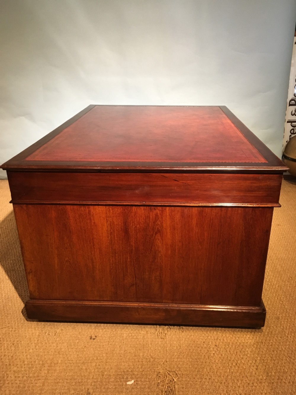 Antique mahogany partners desk  View XII