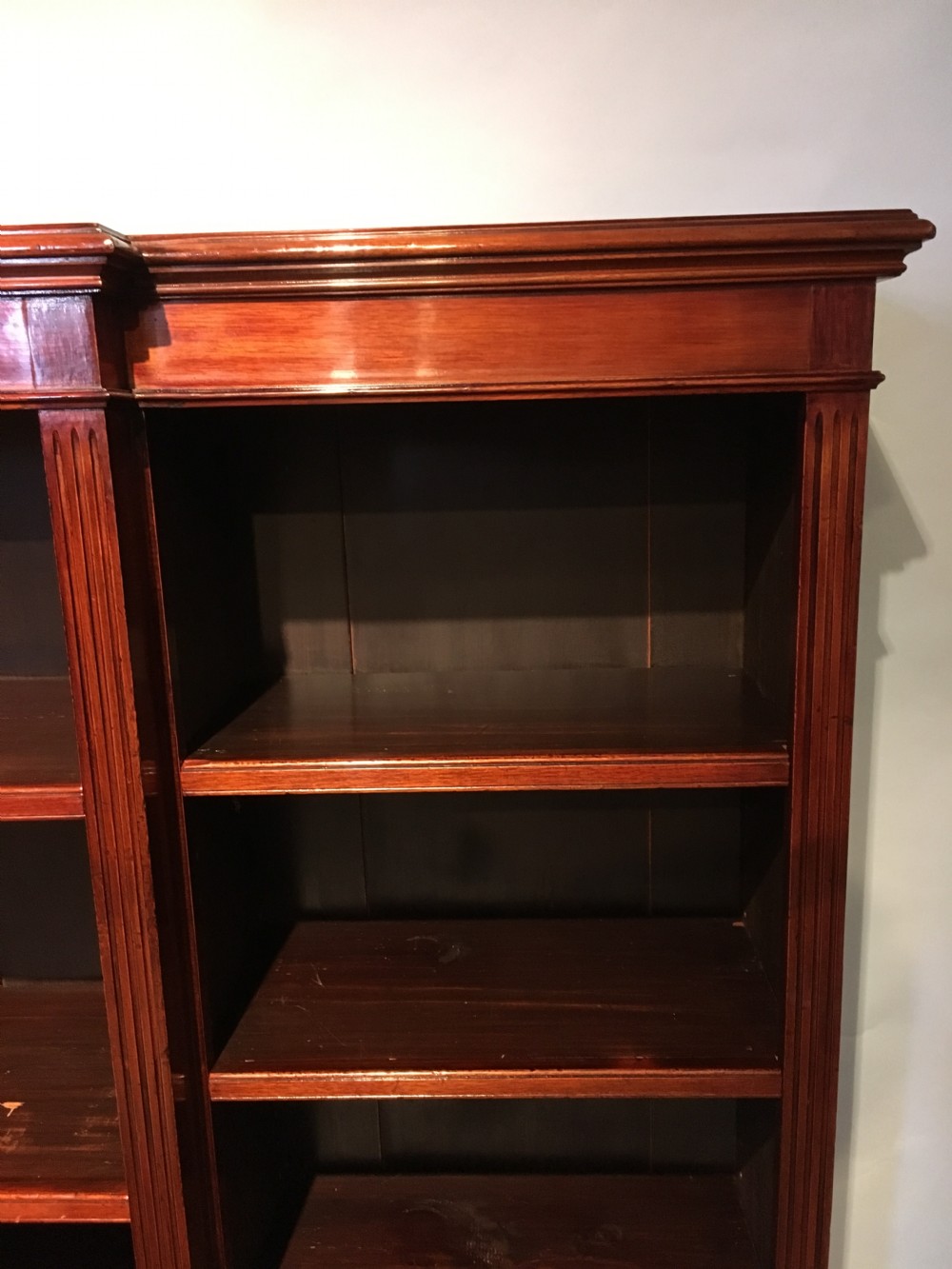 Mahogany breakfront bookcase  View VII
