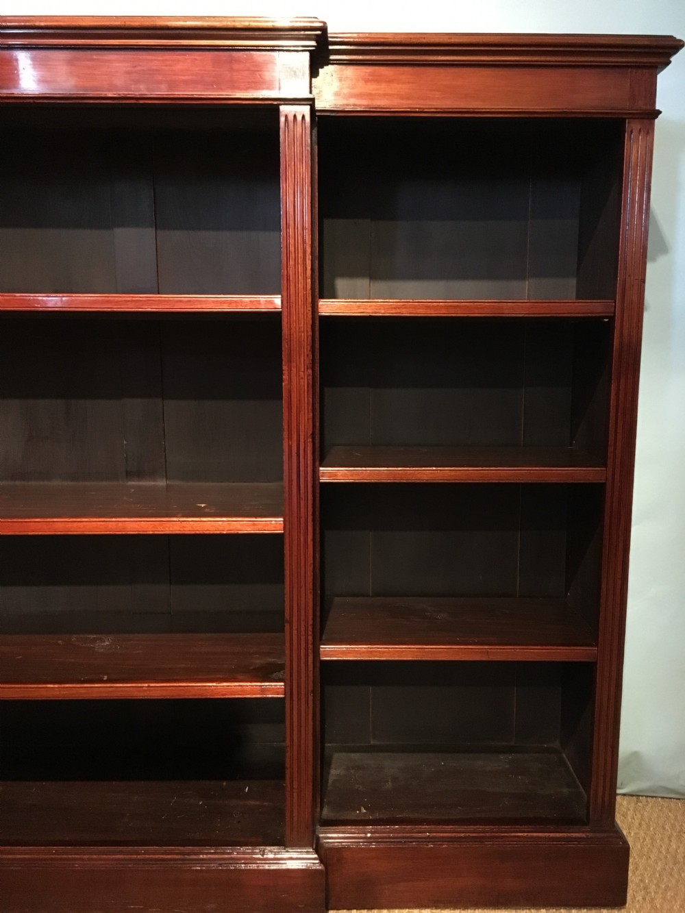 Mahogany breakfront bookcase  View X