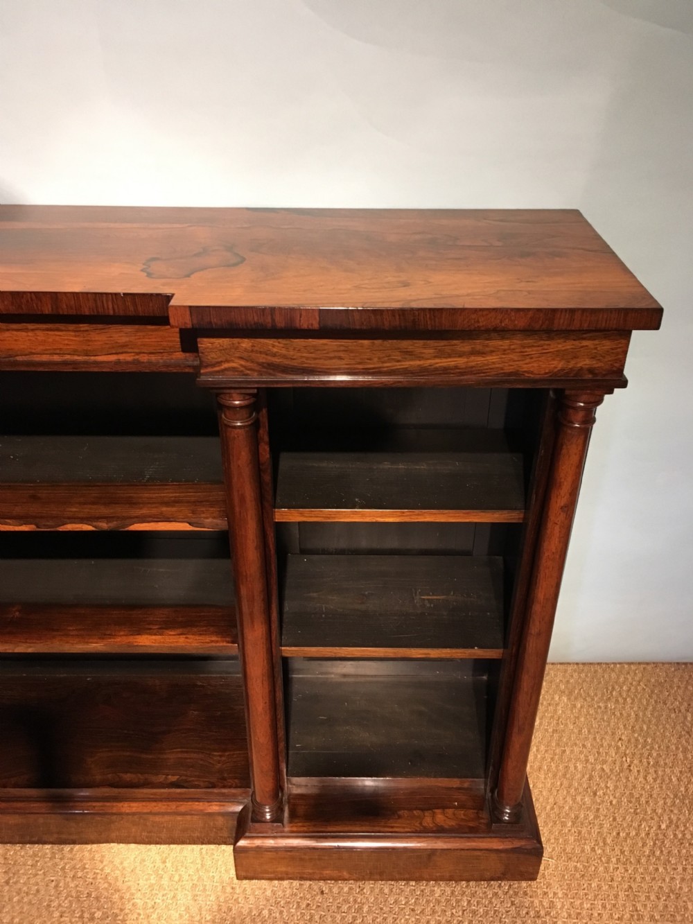 Rosewood breakfront bookcase  View III