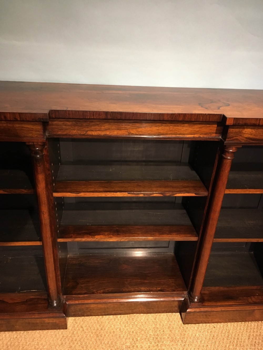Rosewood breakfront bookcase  View IV
