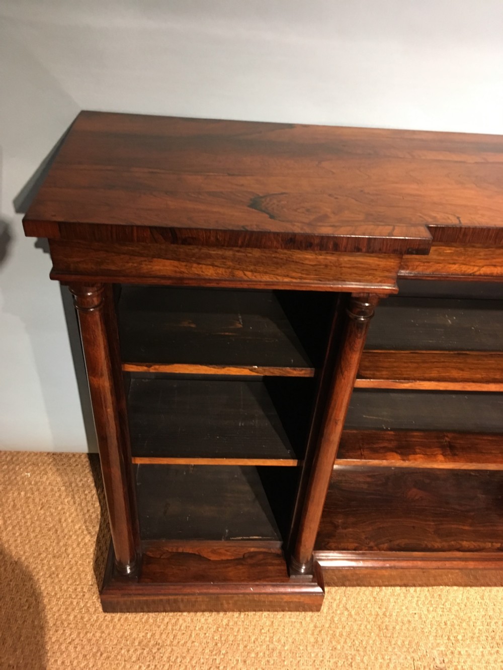 Rosewood breakfront bookcase  View V