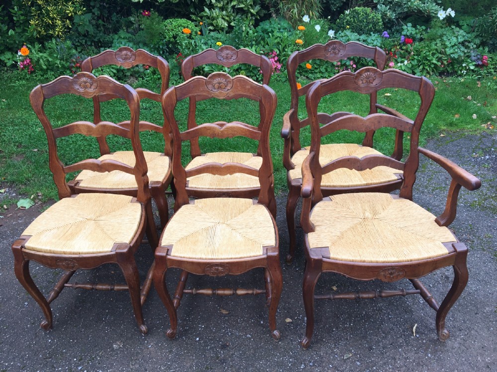 French  Kitchen Dining Country Chairs. C 1940,s    set of 6