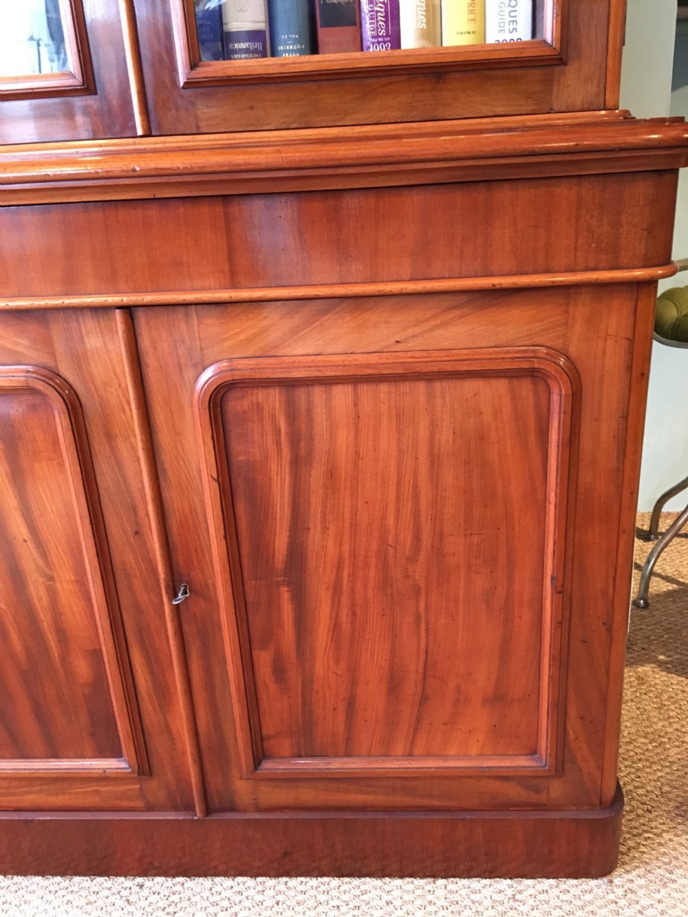 Victorian mahogany 2 part bookcase  View II