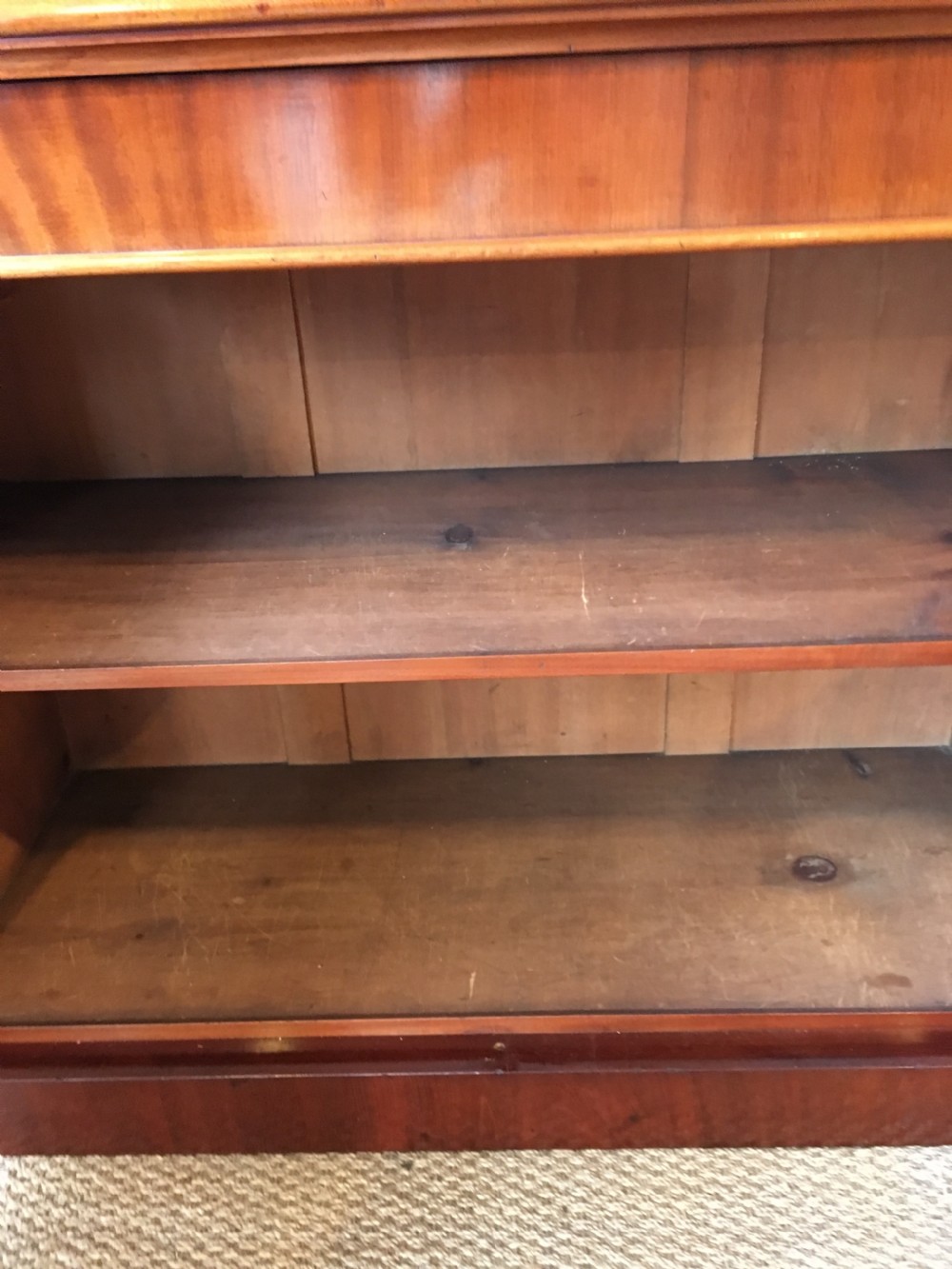 Victorian mahogany 2 part bookcase  View III