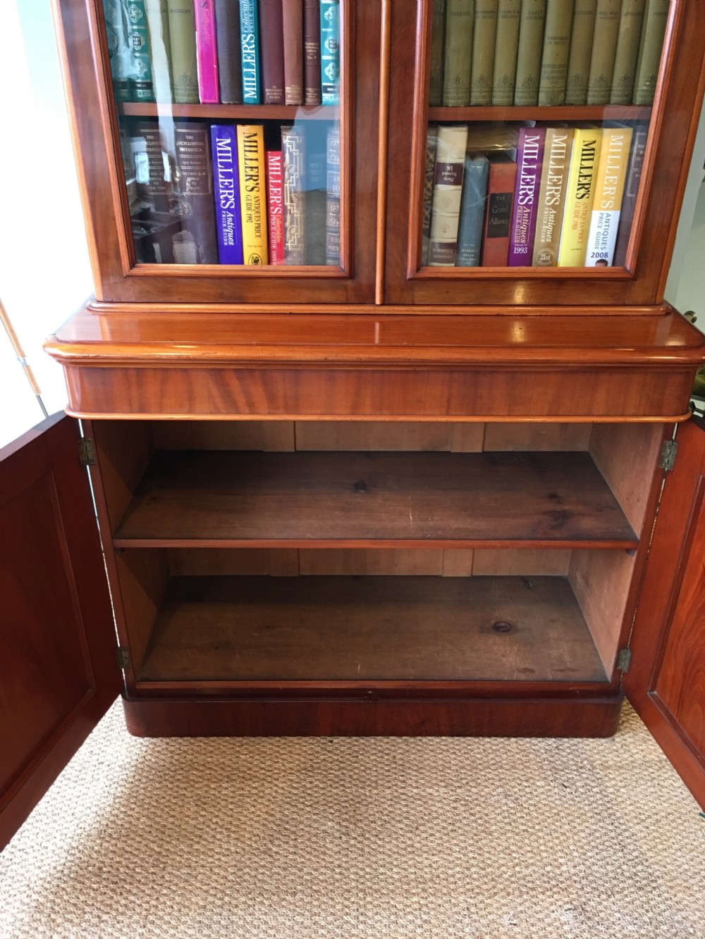 Victorian mahogany 2 part bookcase  View IV