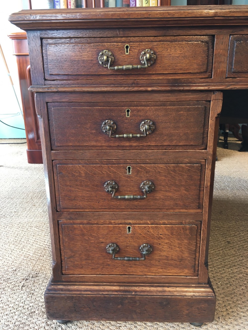 5ft oak pedestal desk  View II