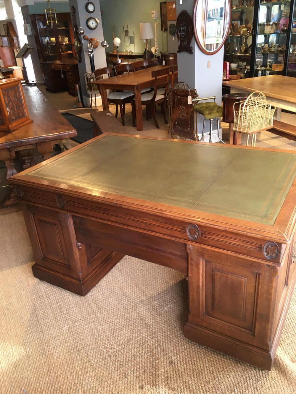 5ft oak pedestal desk  View XIII