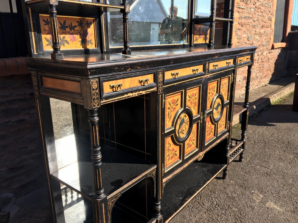 Edwardian Ebonized Cabinet C 1915
