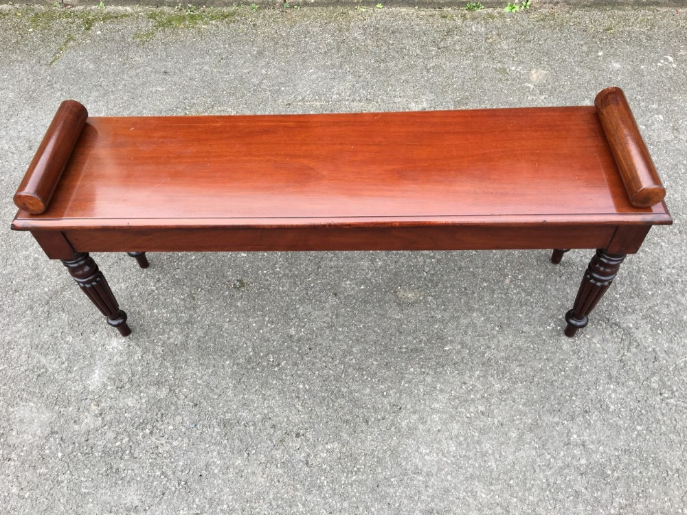 Mahogany Window Seat. English C 1880
