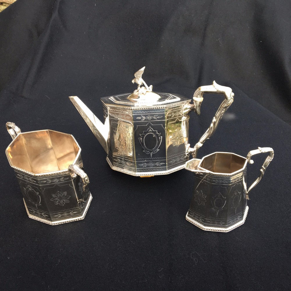 SILVER PLATED TEA SERVICE. ENGLISH C 1890 View II