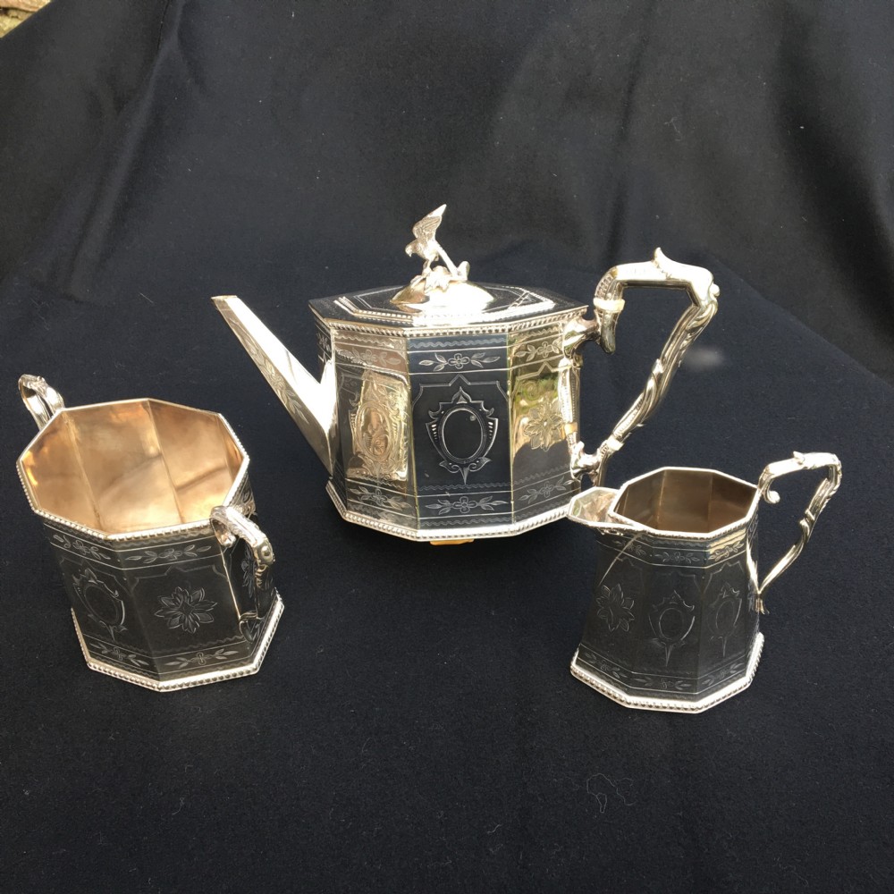 SILVER PLATED TEA SERVICE. ENGLISH C 1890