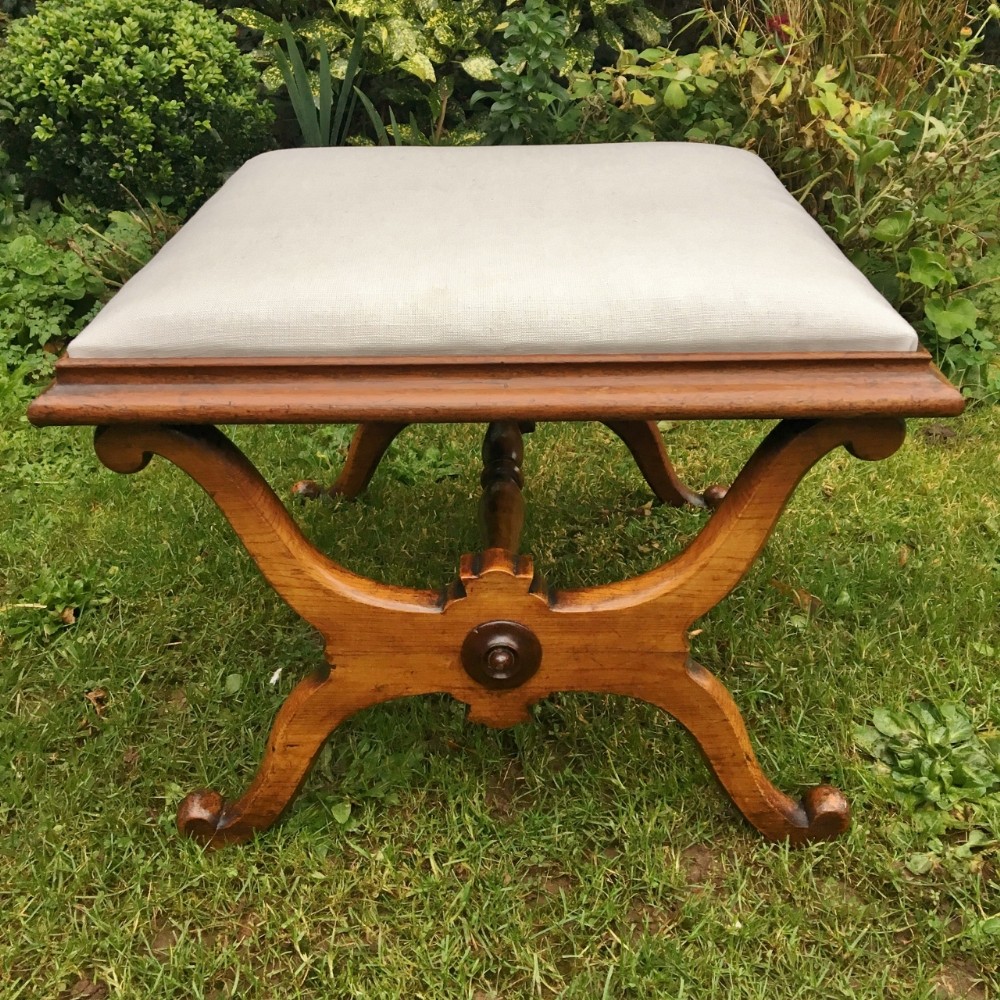 Stool X-frame in Rosewood. . c 1850