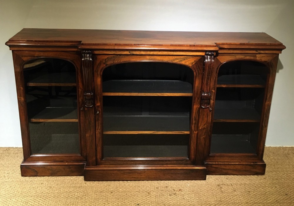 George IV rosewood 3 door bookcase 