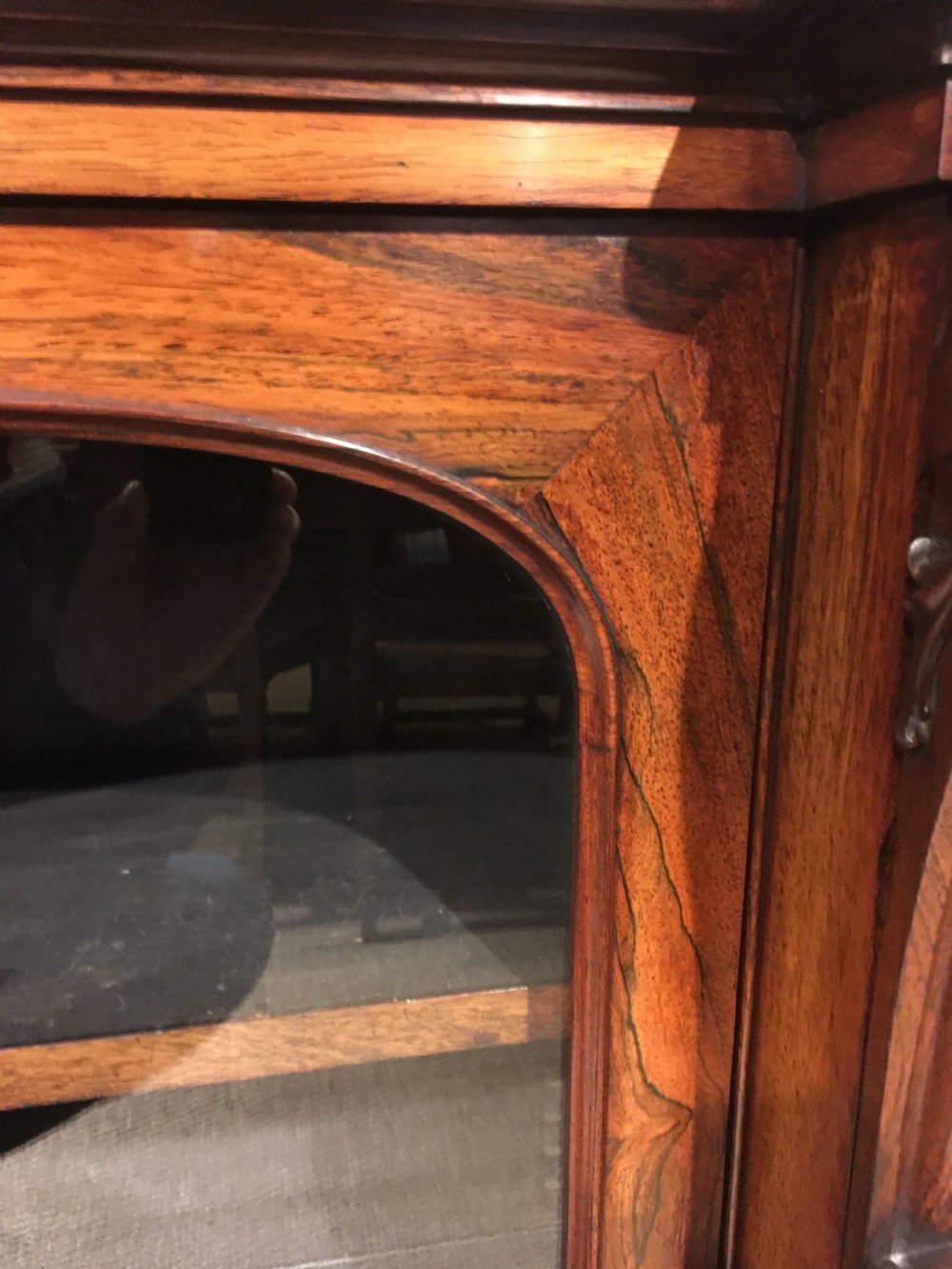 George IV rosewood 3 door bookcase  View III