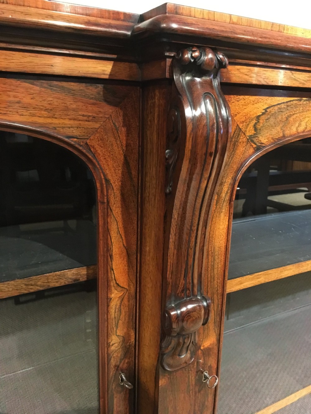 George IV rosewood 3 door bookcase  View VI