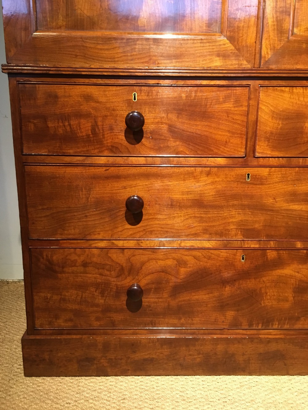 Mahogany linen press  View II